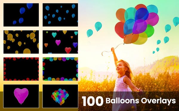 Balloons Overlay Images included in the bundle.