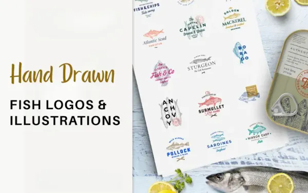 Hand Drawn Fish Logos & Illustrations