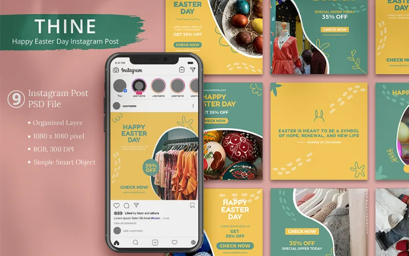 Happy Easter Day Instagram Post Templates
