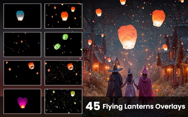 Flying Lanterns Overlay Images included in the bundle.