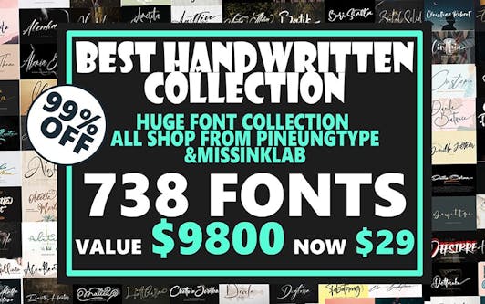 738 Hand written Fonts Bundle