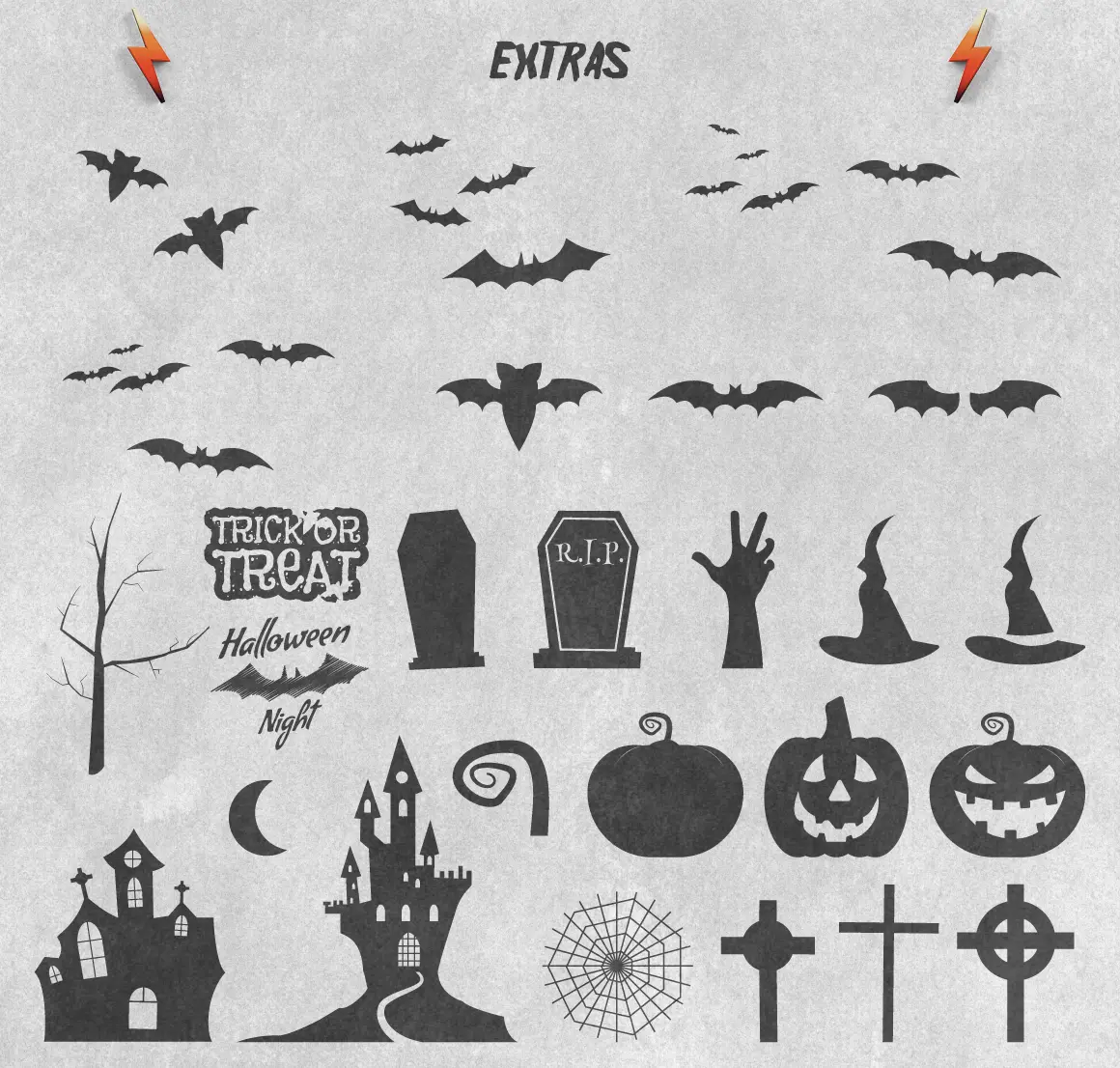 Some extra black Halloween Badges