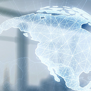 Abstract outline of norhamerica