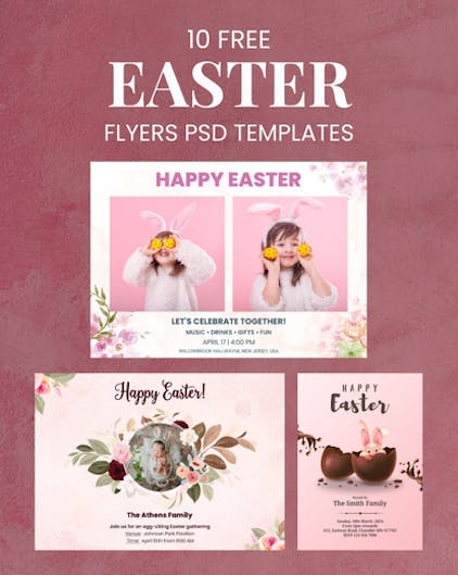 Easter Flyers PSD templates