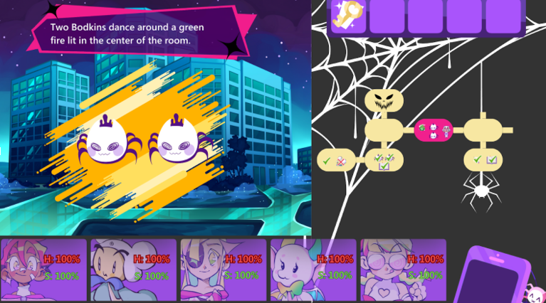 A mock up of an exploration section from The Songbird Guild.