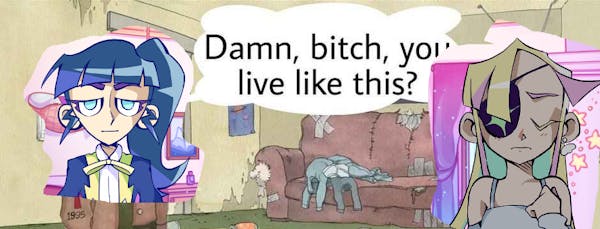 Therese asks the character Kaida "Damn, bitch, you live like this?"