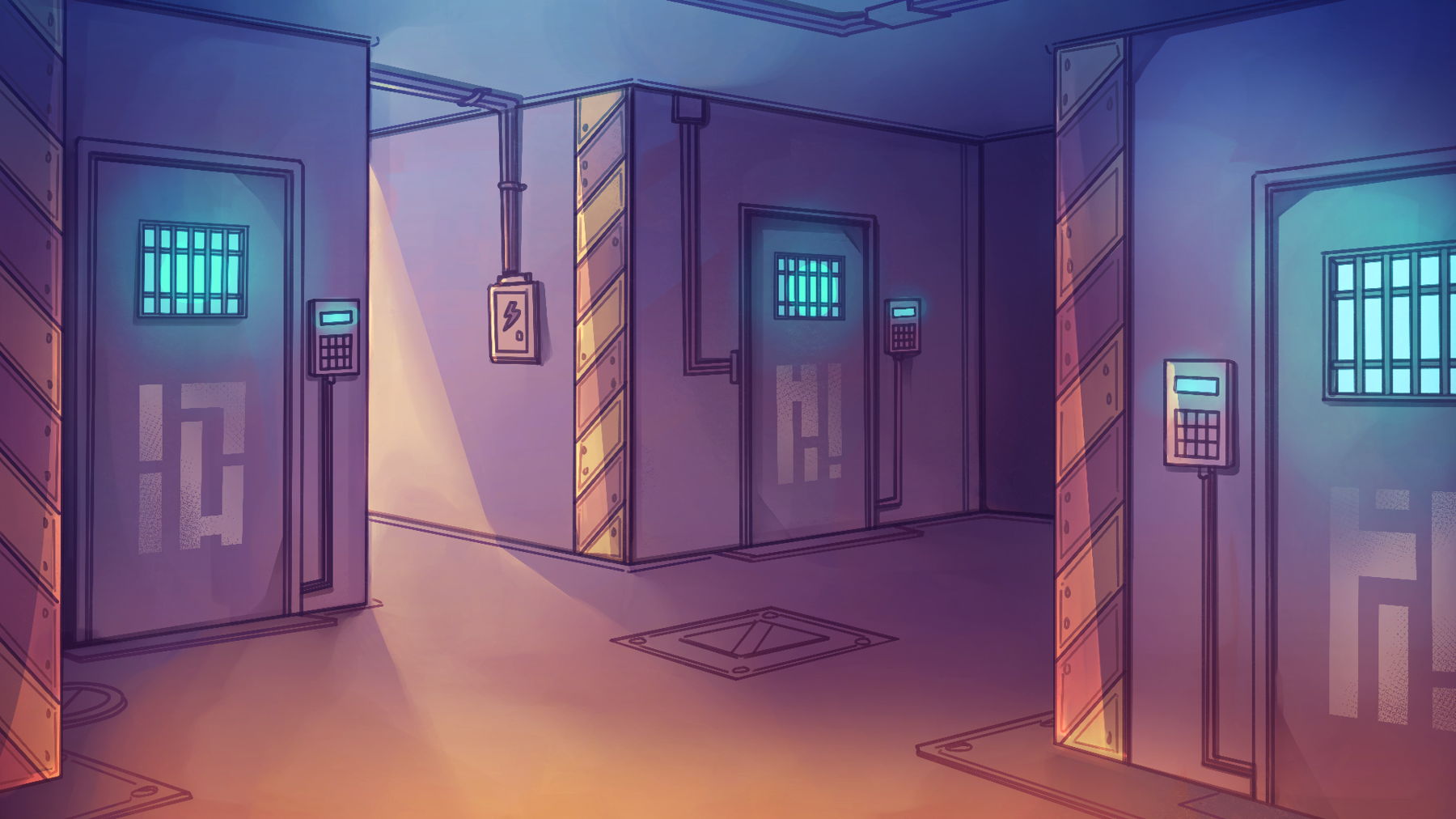 An illustration of a futuristic jail.