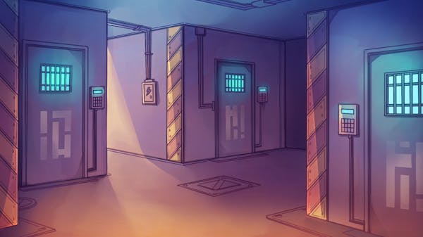 An illustration of a futuristic jail.