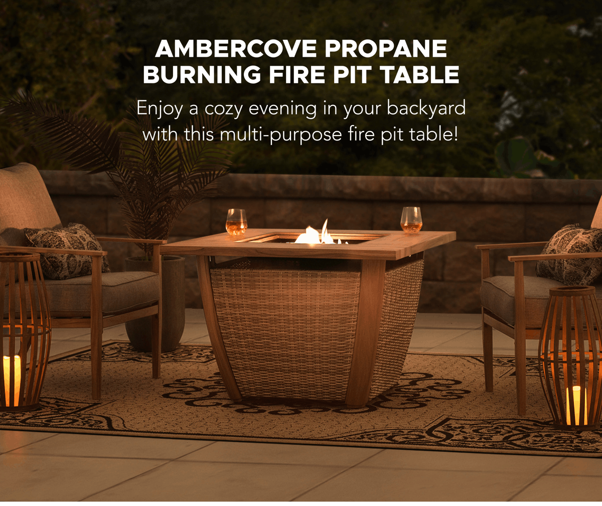 AmberCove Propane Burning Fire Pit Table