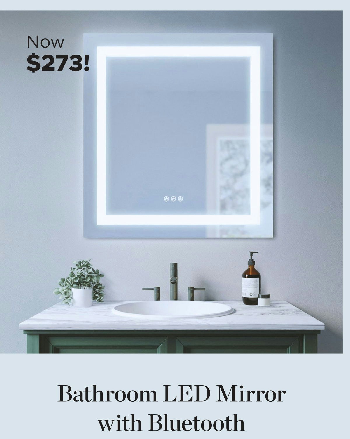 Bathroom LED Mirror with Bluetooth