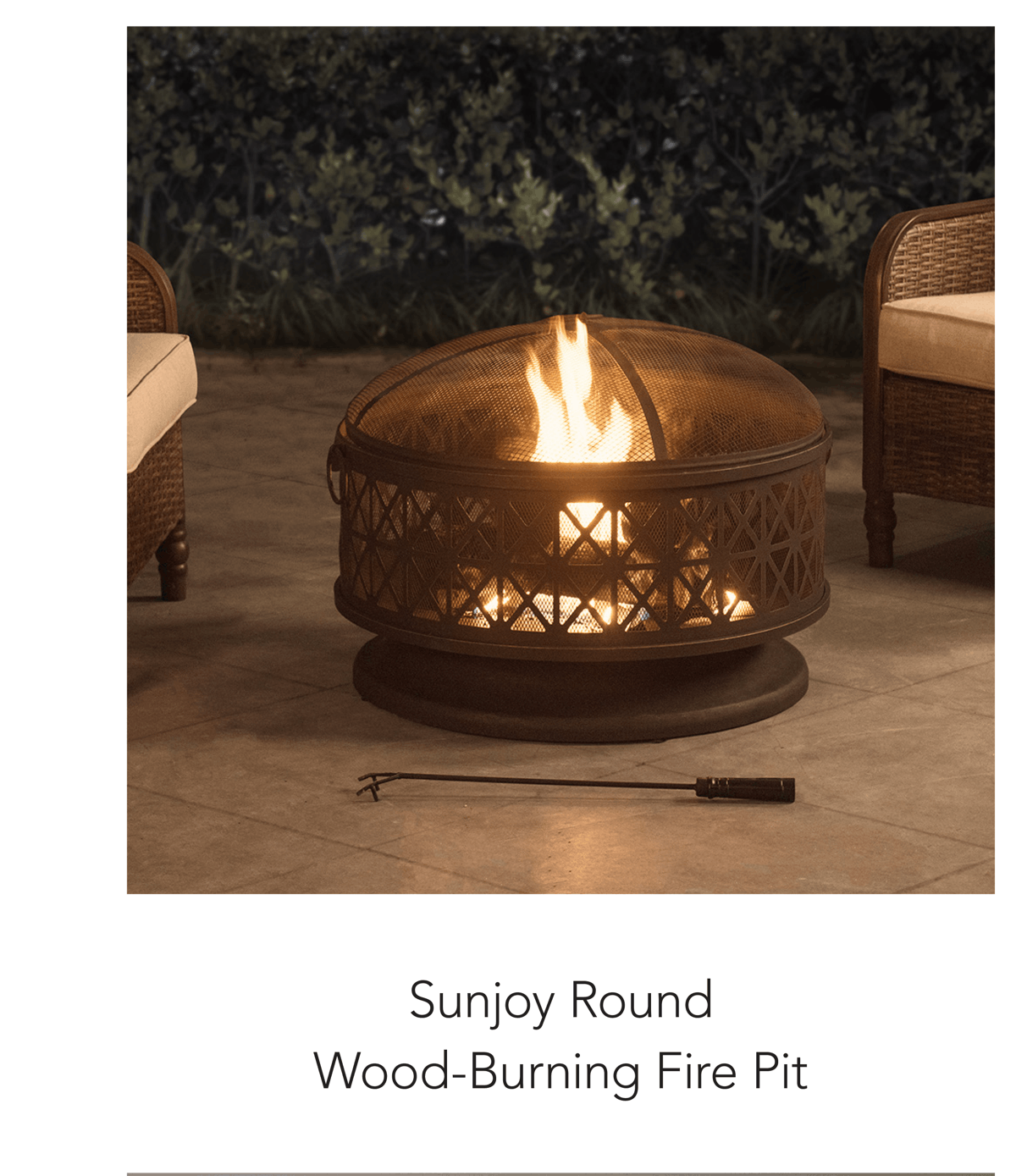 Sunjoy Round Wood-Burning Fire Pit