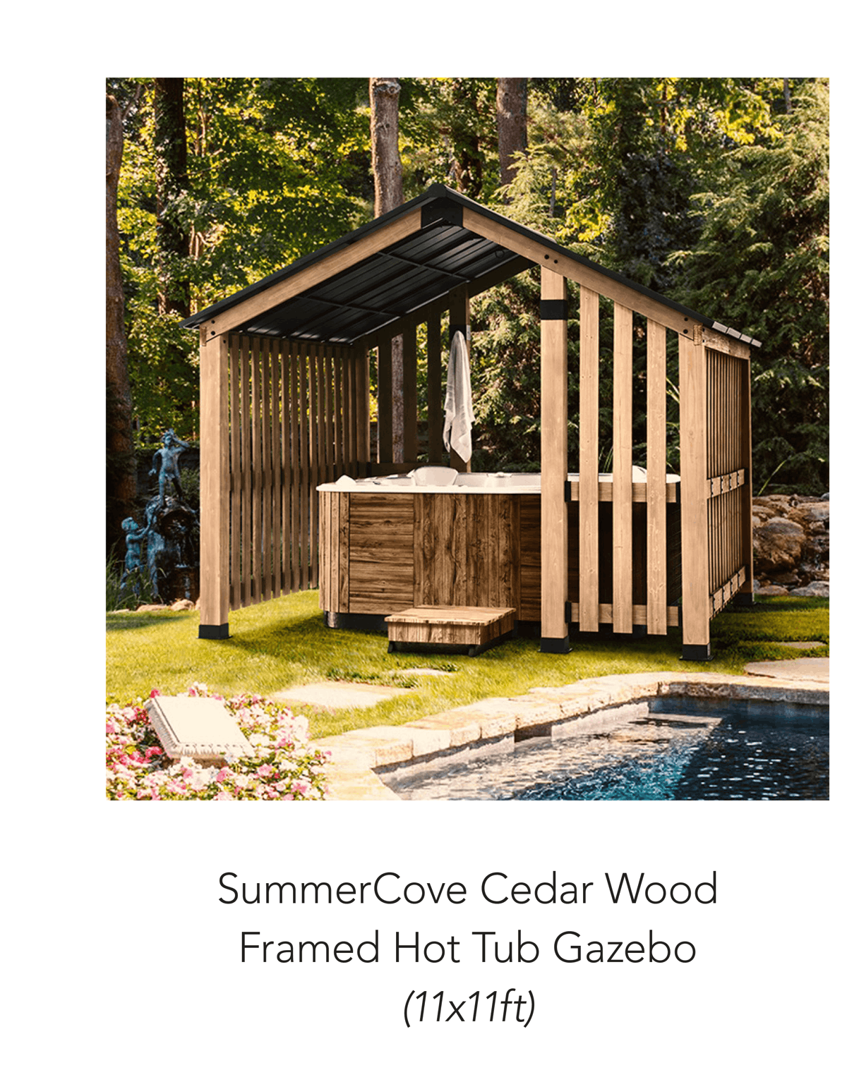 SummerCove Cedar Wood Framed Hot Tub Gazebo