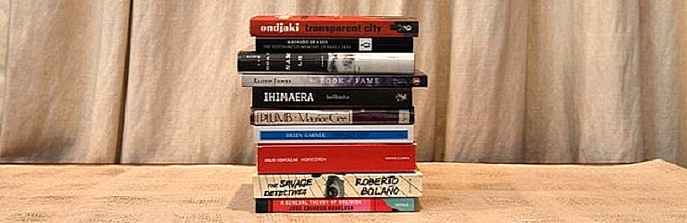 Image of Kiwi-authored books in stack