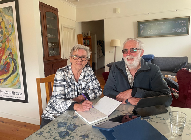 Darebin resident Libby Brownlie and DCAN volunteer and home electrification expert, Graham Moore