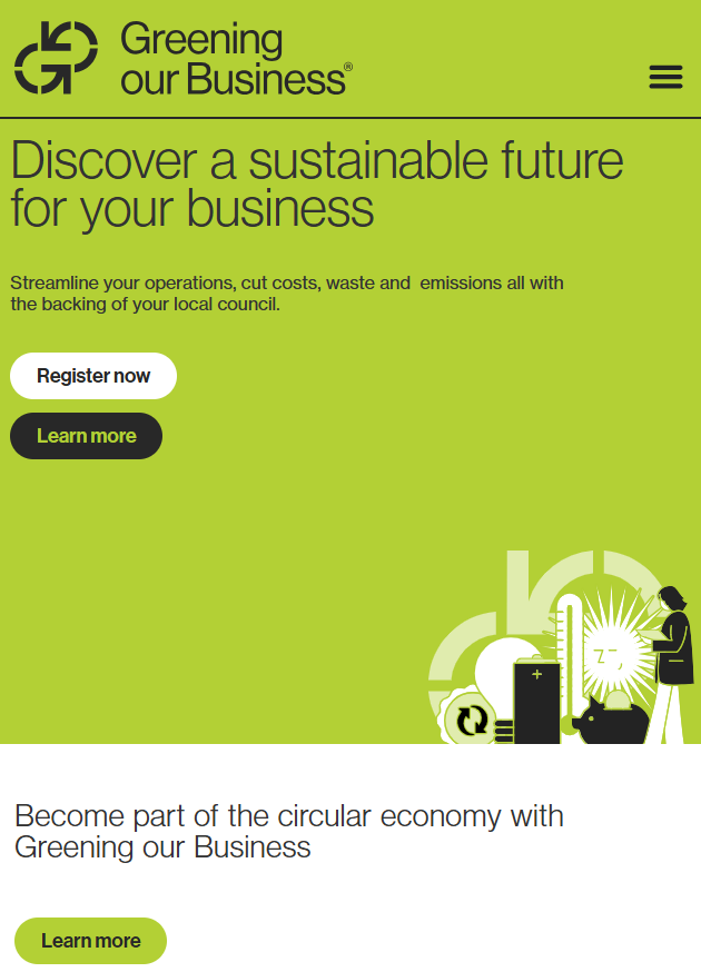 Image of the greening our business online tool 