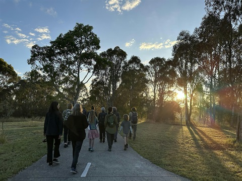 People taking a walk in the nature