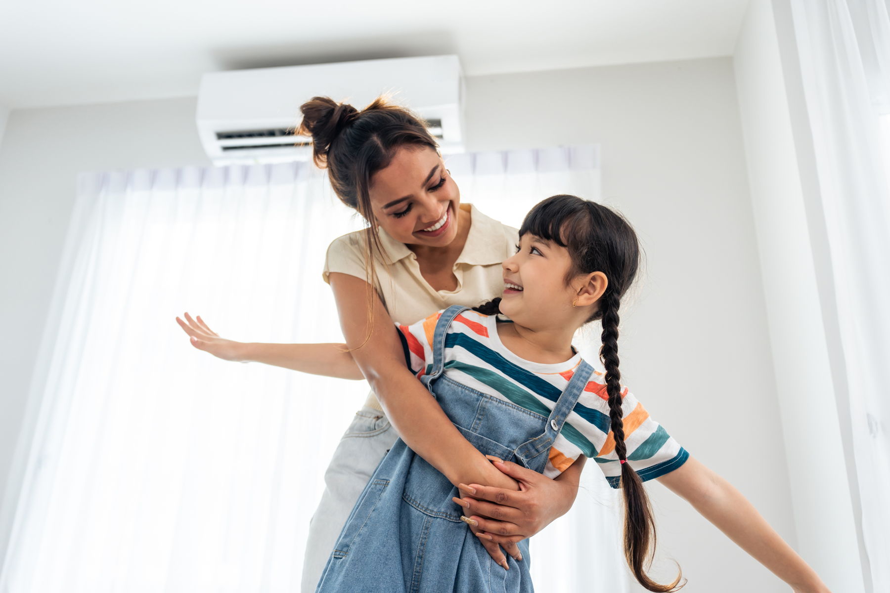 Image of mother and child in a warm house