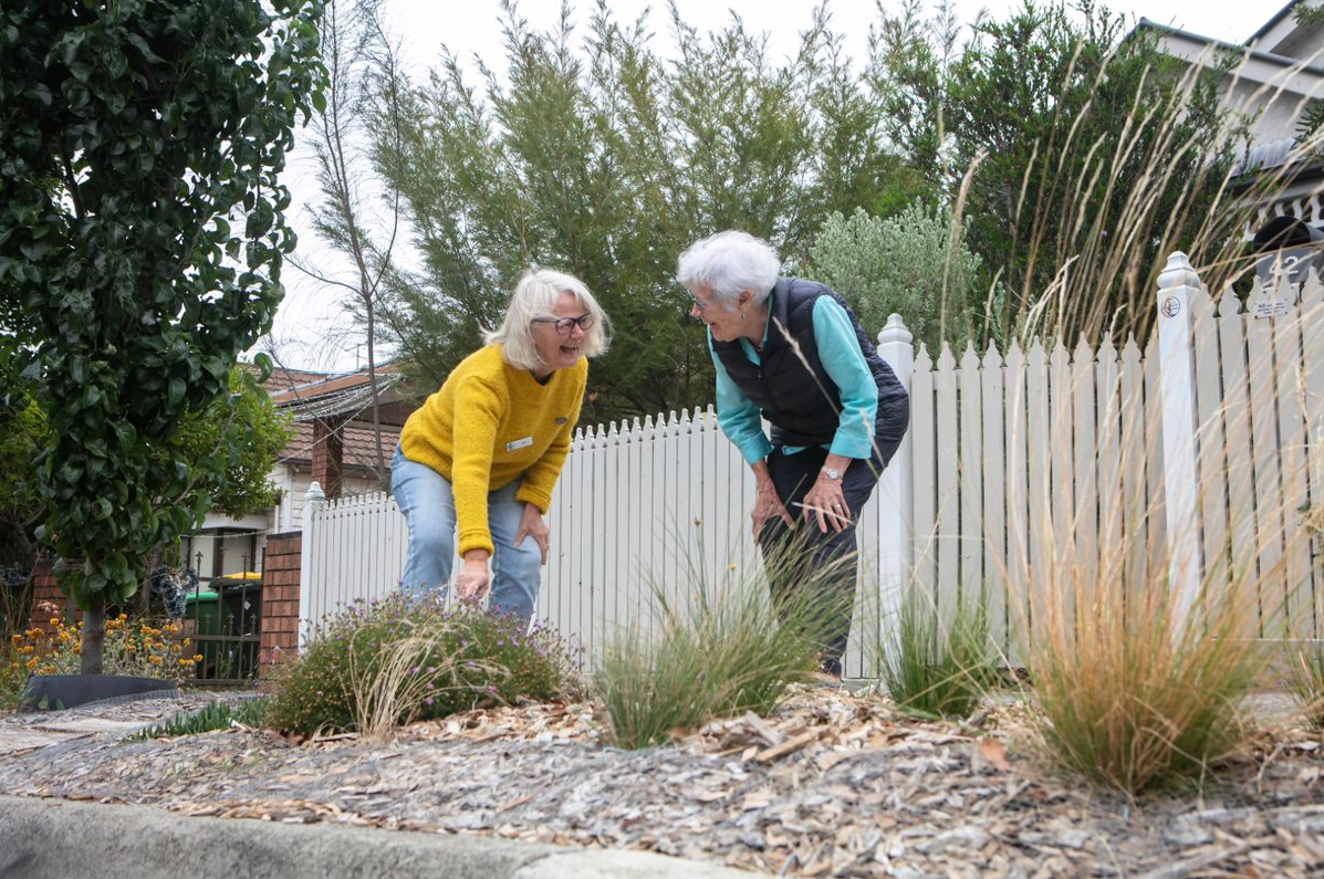 two women working in garden