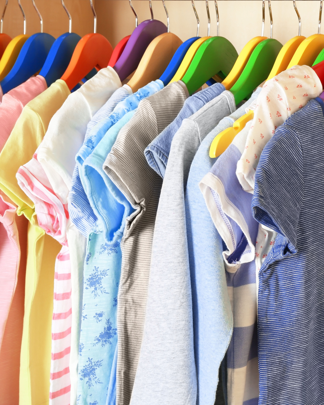 Children's clothes on a rack