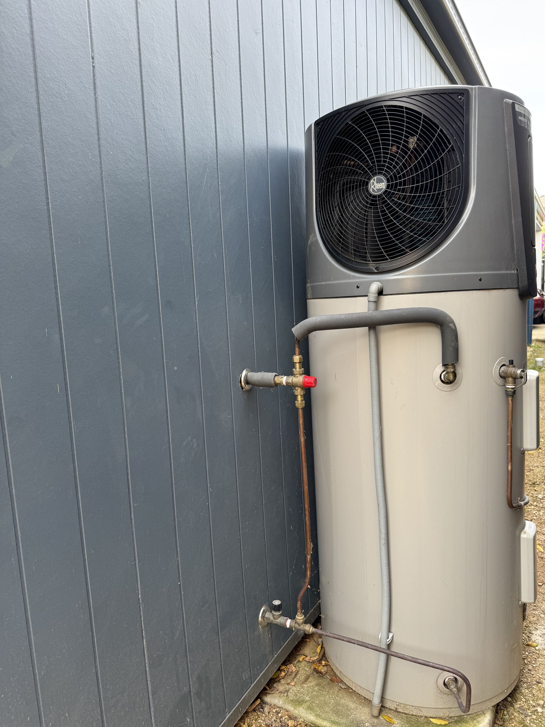 an electric heat pump hot water service