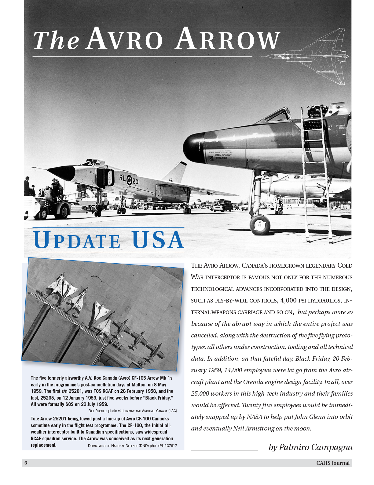 CAHS Journal Volume 59 Number 1 Arrow article title page